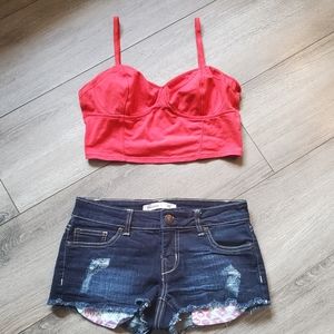 4/$20 Talula Aritzia Red Cropped Tank, Size L